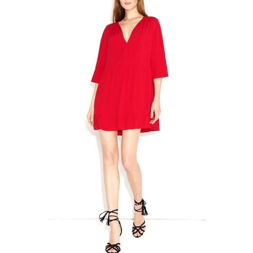 Ba&sh Robe Yuki Rouge Red Dress